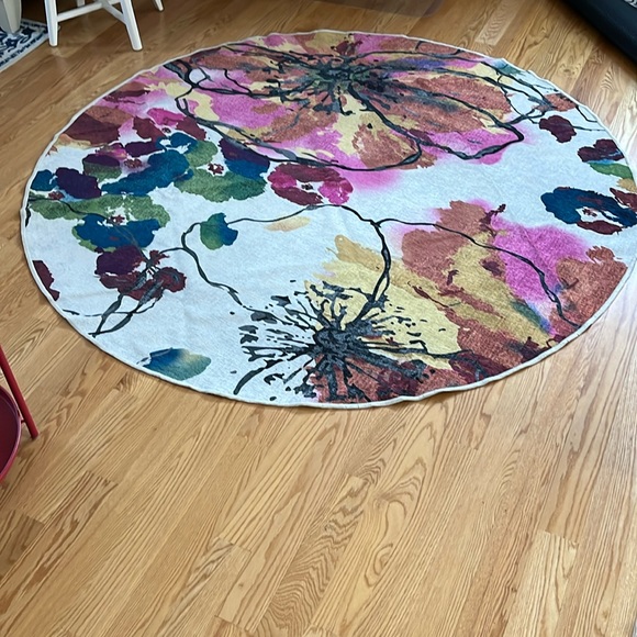 Ruggable Other Watercolor Floral Multicolor Rug Ruggable 6ft Round
